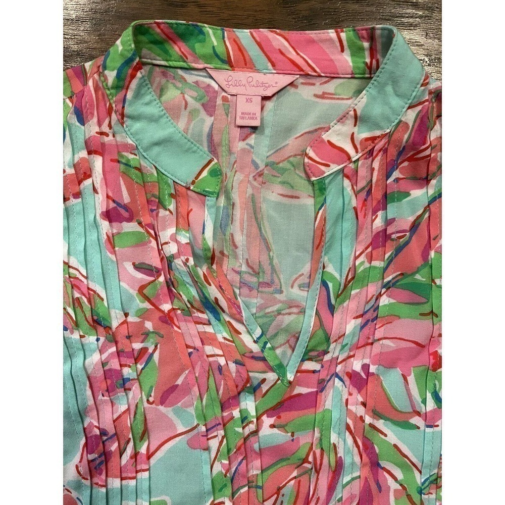 Lilly Pulitzer Sarasota Pintuck Tunic Sz XS - Picture 3 of 4